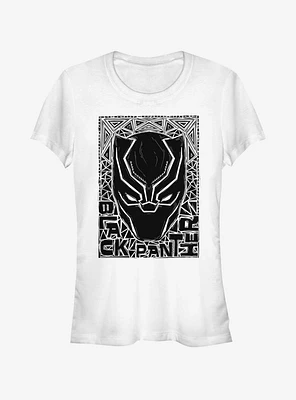 Marvel Black Panther Pattern Stencil Girls T-Shirt