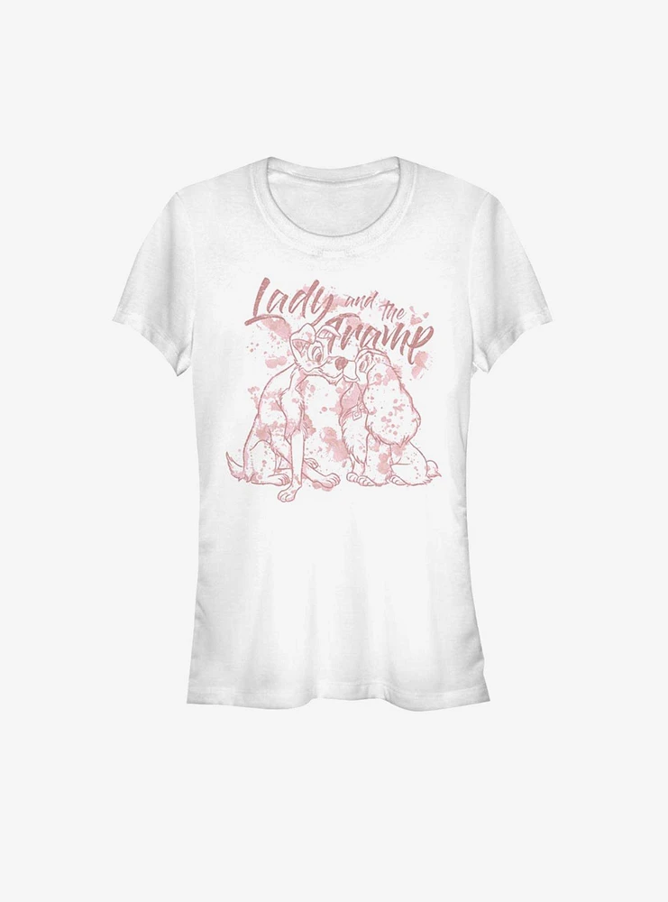 Disney Lady And The Tramp Lineart Girls T-Shirt