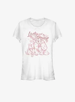 Disney Lady And The Tramp Lineart Girls T-Shirt