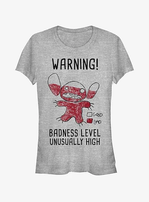 Disney Lilo & Stitch Warning Drawing Sitch Girls T-Shirt