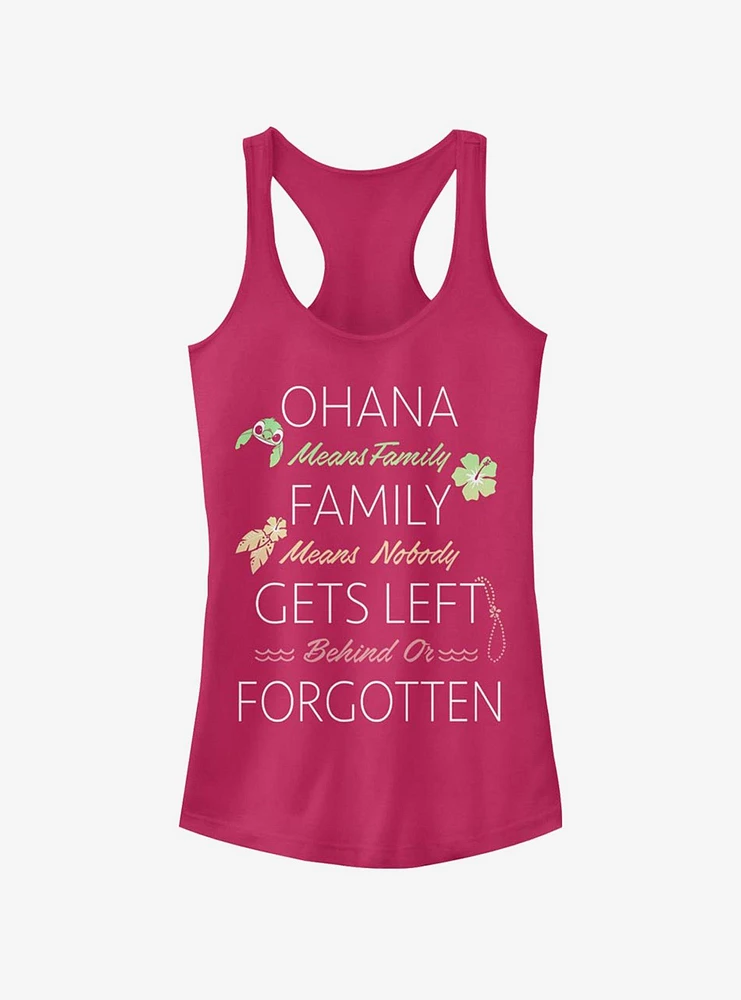 Disney Lilo & Stitch Ohana Family Quoted Girls Tank