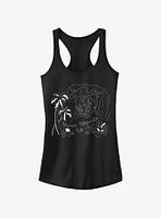 Disney Lilo & Stitch Surf Line Art Girls Tank