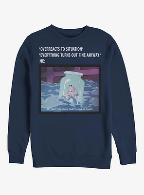 Disney Alice Wonderland Anxiety Meme Crew Sweatshirt