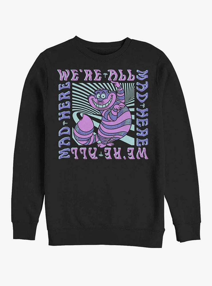 Disney Alice Wonderland Mad Here Trip Crew Sweatshirt