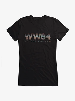 DC Comics Wonder Woman 1984 Bold Striped Logo Girls T-Shirt