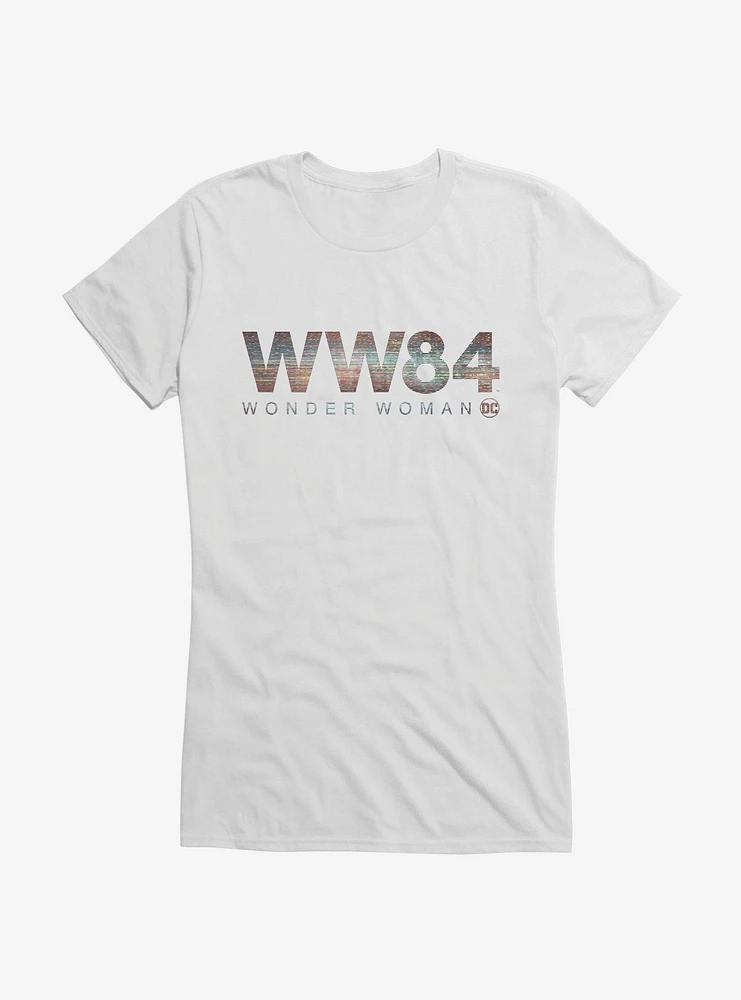 DC Comics Wonder Woman 1984 Bold Striped Logo Girls T-Shirt