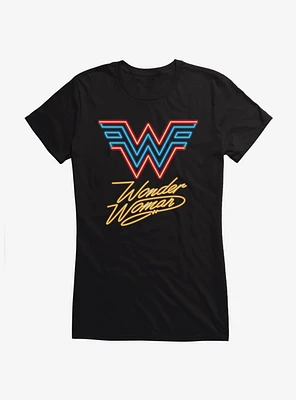 DC Comics Wonder Woman 1984 Neon Lights Logo Girls T-Shirt