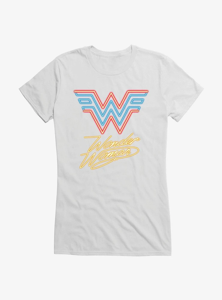 DC Comics Wonder Woman 1984 Neon Lights Logo Girls T-Shirt