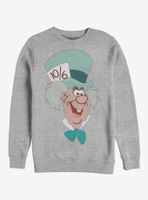 Disney Alice Wonderland Mad Hatter Big Face Sweatshirt