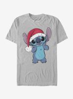 Disney Lilo And Stitch Wearing Santa Hat T-Shirt