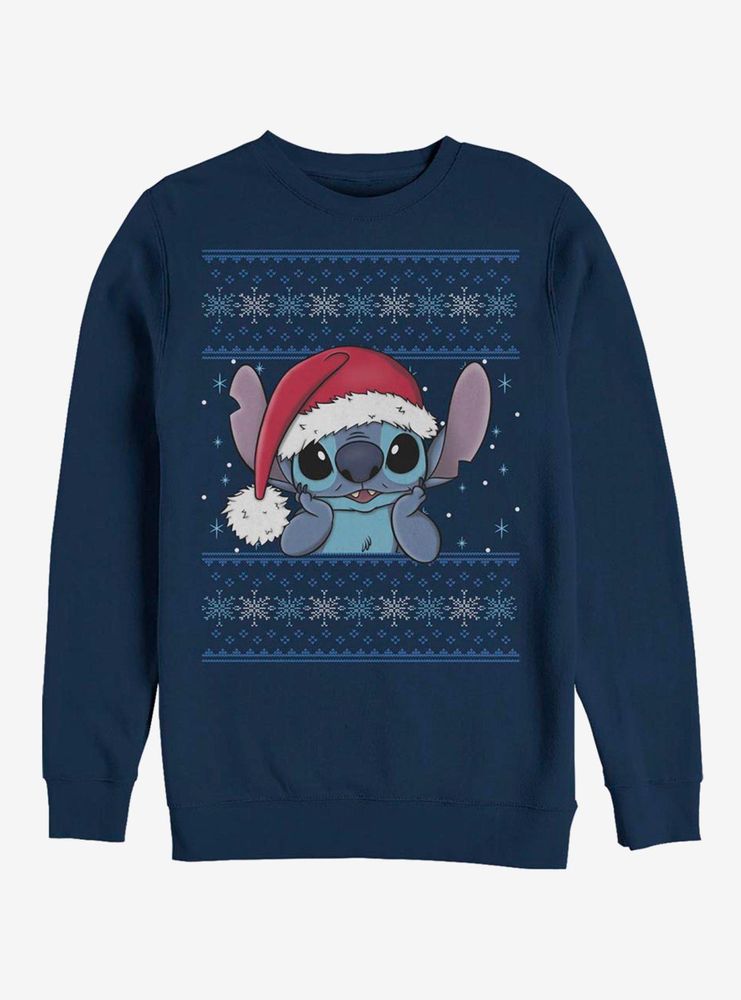 Disney Lilo And Stitch Holiday Santa Hat Sweatshirt