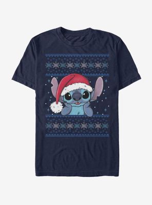 Disney Lilo And Stitch Holiday Santa Hat T-Shirt