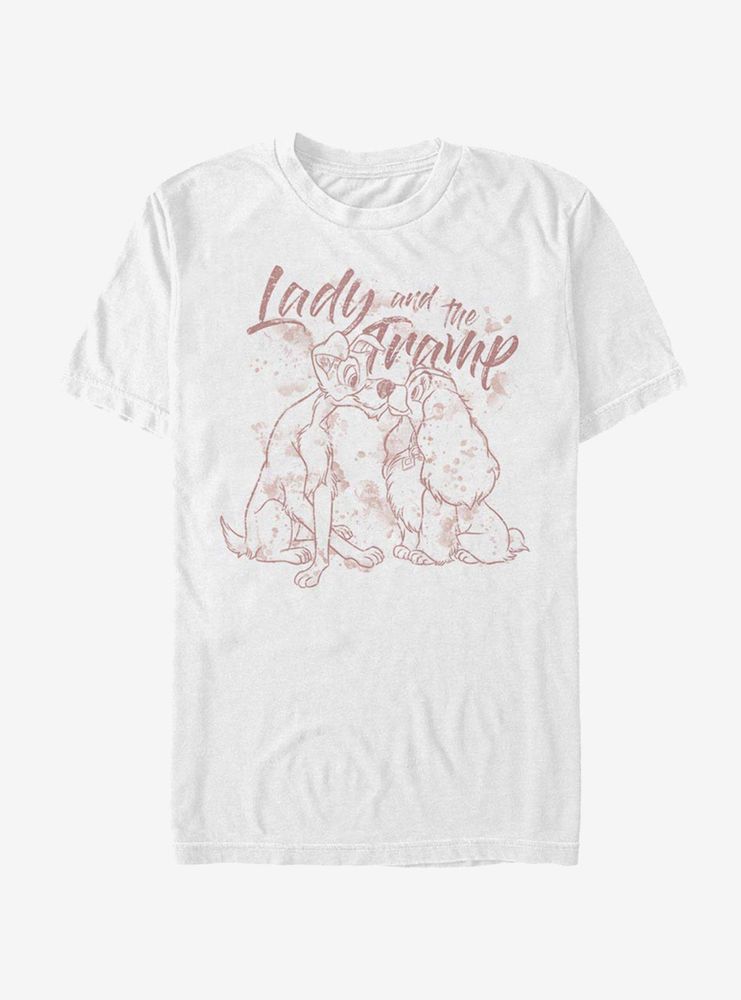 Disney Lady And The Tramp Classic Line Art T-Shirt