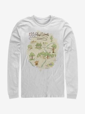 Disney Winnie The Pooh 100 Acre Map Long-Sleeve T-Shirt