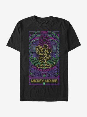 Disney Mickey Mouse Neon Line Art T-Shirt