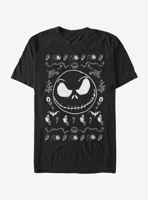 Disney The Nightmare Before Christmas Jack Spooky Pattern T-Shirt
