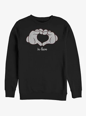 Disney Mickey Mouse Glove Heart Crew Sweatshirt