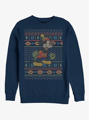 Disney Mickey Mouse Holiday Vintage Sweater Crew Sweatshirt