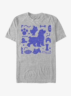 Disney Lady And The Tramp Icons T-Shirt