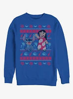 Disney Lilo & Stitch Holiday Hawaiian Pattern Crew Sweatshirt