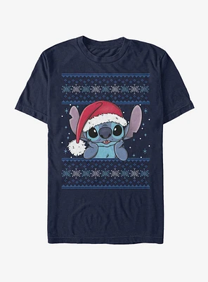 Disney Lilo & Stitch Holiday Wearing Santa Hat T-Shirt