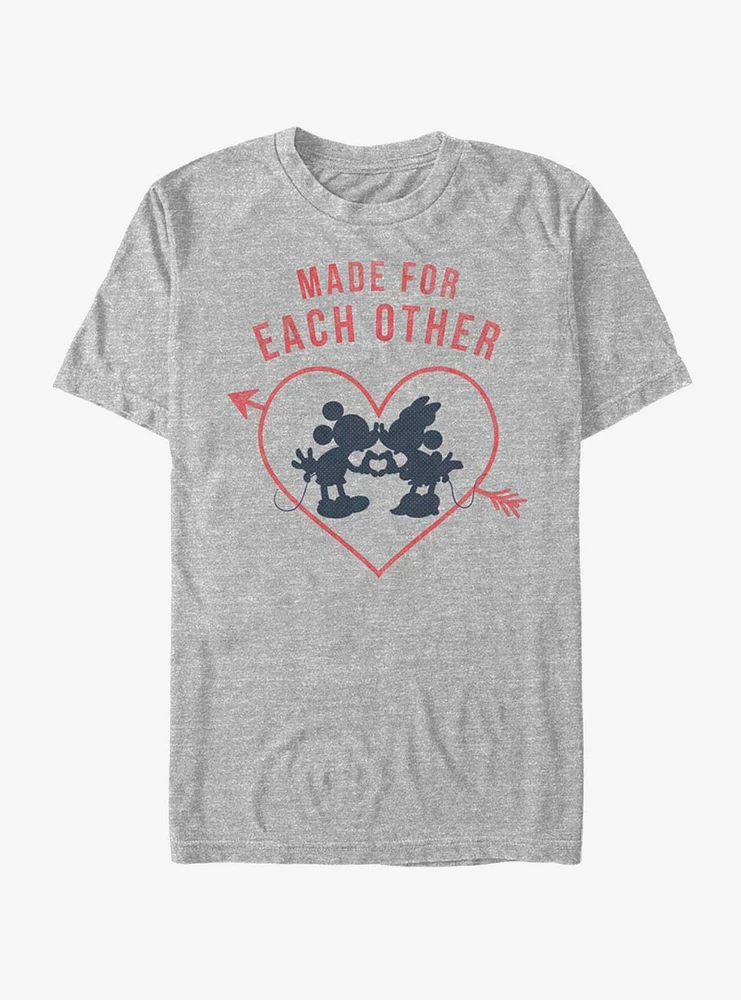 Disney Mickey Mouse & Minnie Heart Polka Dot Silhouette T-Shirt