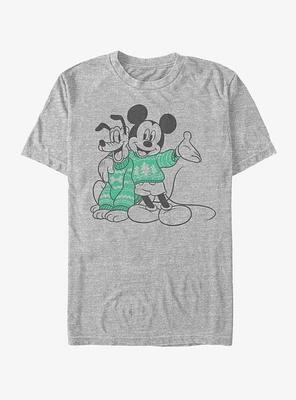 Disney Mickey Mouse & Pluto Matching Holiday Sweaters T-Shirt