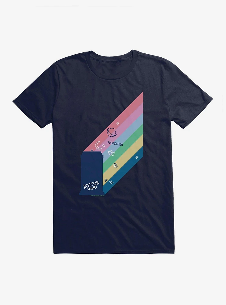 Doctor Who Thirteenth TARDIS Rainbow Script T-Shirt