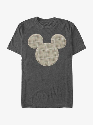 Disney Mickey Mouse Plaid Patch T-Shirt