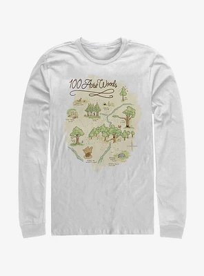 Disney Winnie The Pooh 100 Acre Map Long-Sleeve T-Shirt