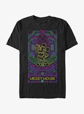 Disney Mickey Mouse Neon Line Art T-Shirt