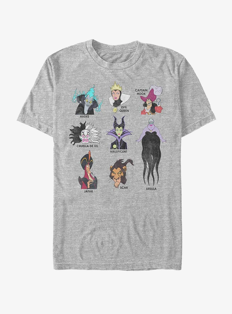 Disney Villains List T-Shirt