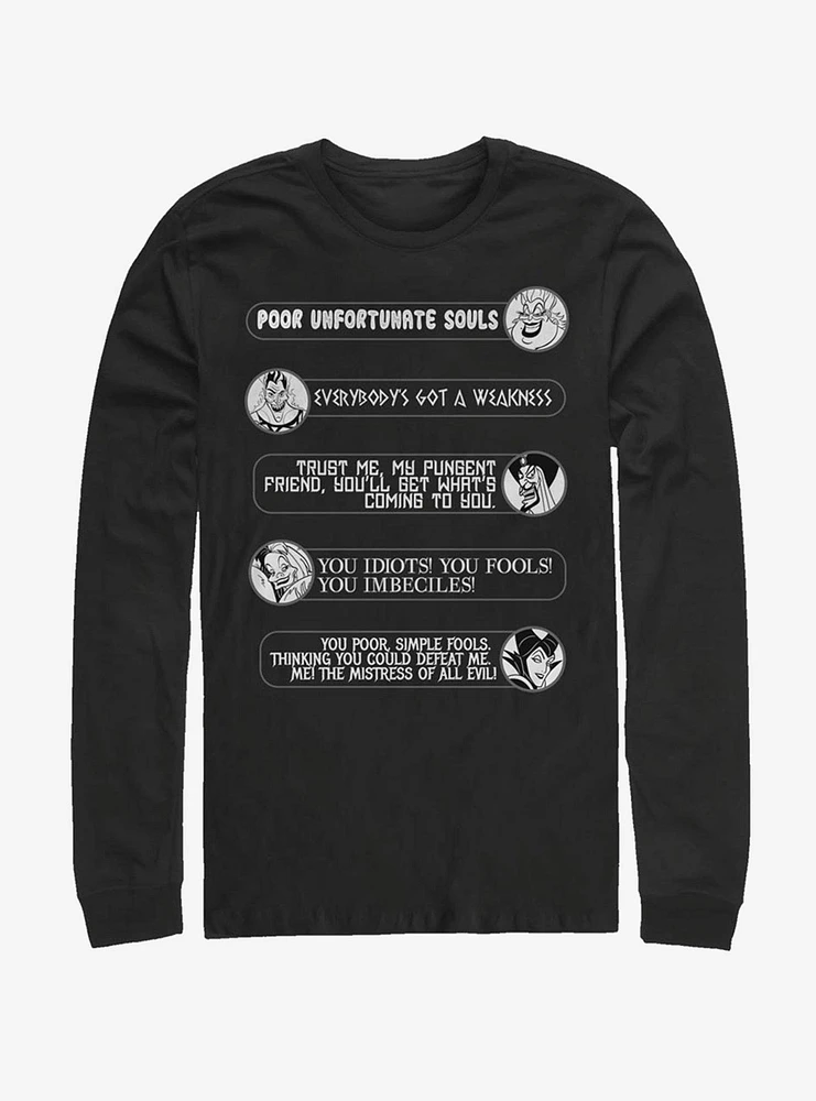 Disney Villains Villain Quotes Long-Sleeve T-Shirt