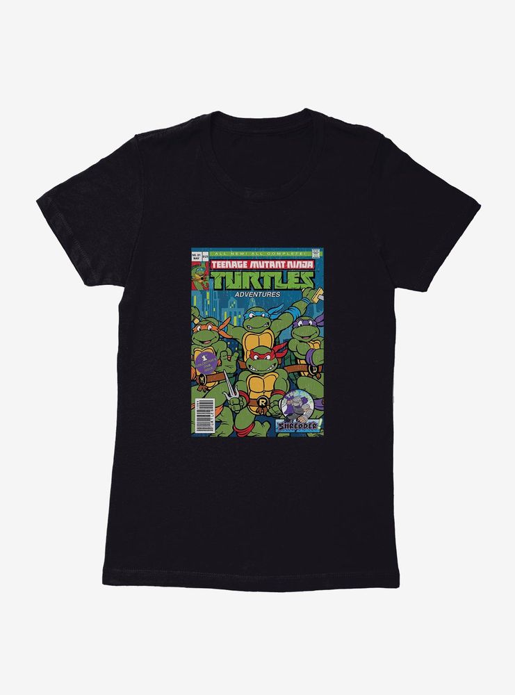 Teenage Mutant Ninja Turtles Adventures Comic Book Group Cover Womens T-Shirt
