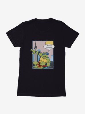 Teenage Mutant Ninja Turtles Comic Box Leonardo Kick Some Shell Womens T-Shirt
