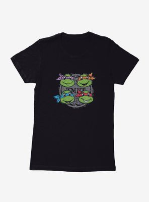 Teenage Mutant Ninja Turtles Chalk Lines Character Faces Womens T-Shirt