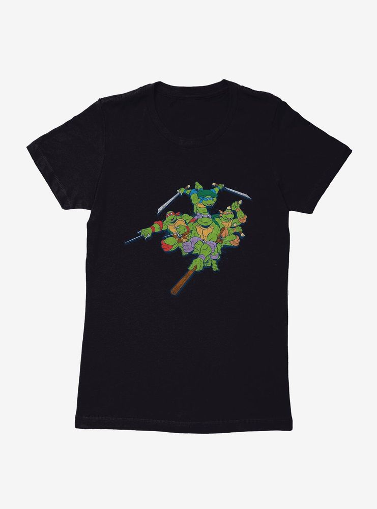 Teenage Mutant Ninja Turtles Jump Into Battle Womens T-Shirt