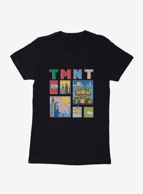 Teenage Mutant Ninja Turtles City Collage Womens T-Shirt
