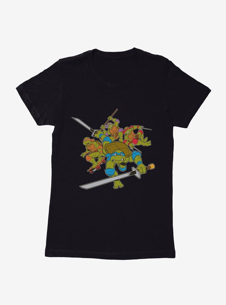 Teenage Mutant Ninja Turtles Group Weapons Pose Womens T-Shirt