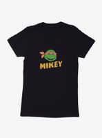 Teenage Mutant Ninja Turtles Mikey Face Pizza Name Womens T-Shirt