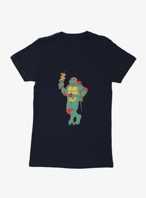 Teenage Mutant Ninja Turtles Raphael Eating Pizza Womens T-Shirt