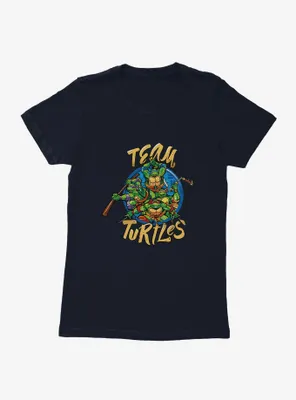 Teenage Mutant Ninja Turtles Team Turtle Group Poses Circle Womens T-Shirt