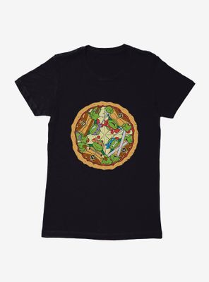 Teenage Mutant Ninja Turtles Group On Pizza Slices Womens T-Shirt