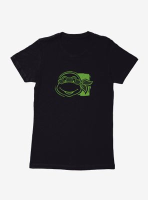 Teenage Mutant Ninja Turtles Green Face Silhouette Womens T-Shirt