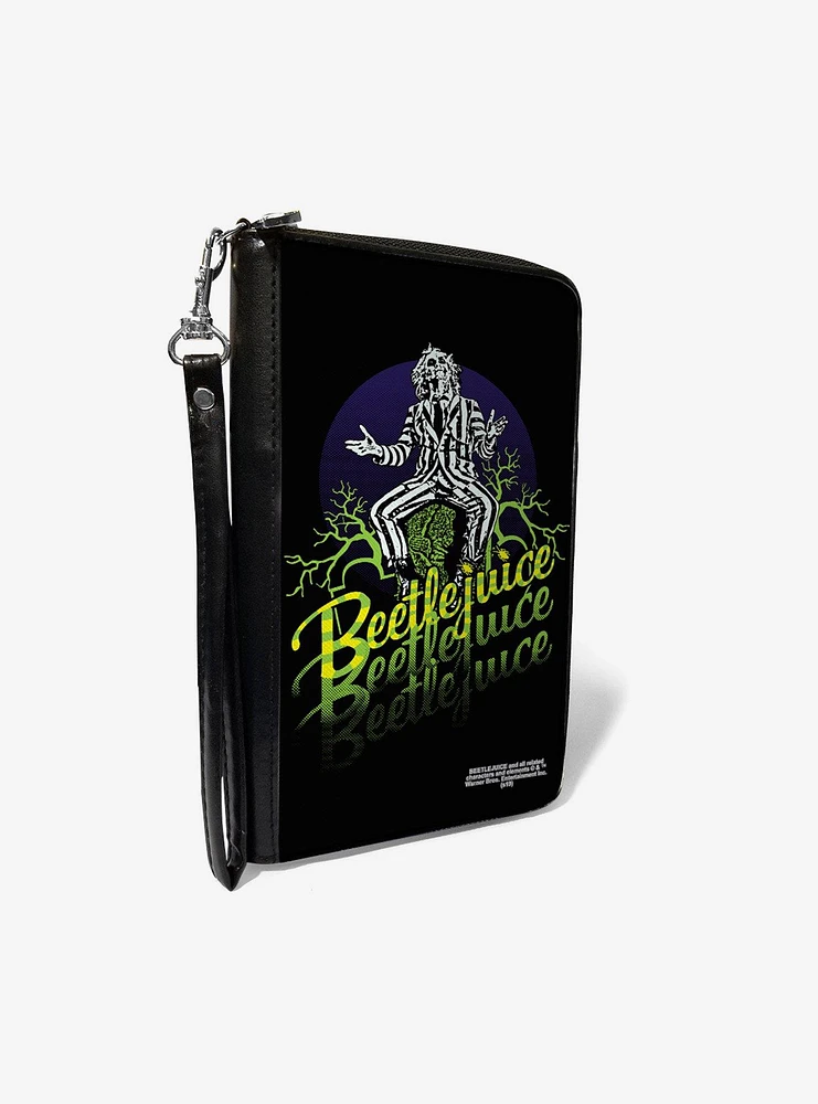 Beetlejuice Sitting on Tombstone Zip Around Wallet