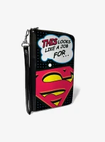 DC Comics Superman Shield This Looks Like a Job for Superman Zip Around Rectangle Wallet