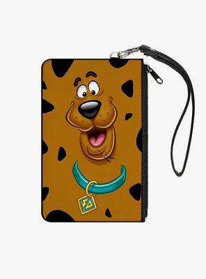 Scooby Doo Smiling Face Spots Brown Black Zip Clutch Canvas Wallet