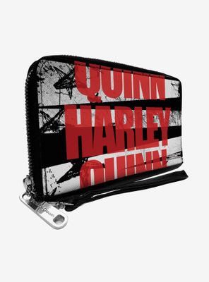 DC Comics Birds of Prey Harley Quinn Bold Stars Stripes Zip Around Rectangle Wallet