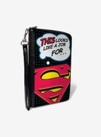 DC Comics Superman Shield This Looks Like a Job for Superman Zip Around Rectangle Wallet