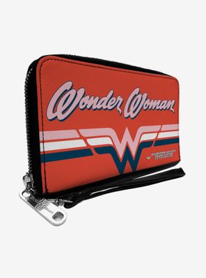 DC Comics Wonder Woman Logo with Striping Zip Around Rectangle Wallet